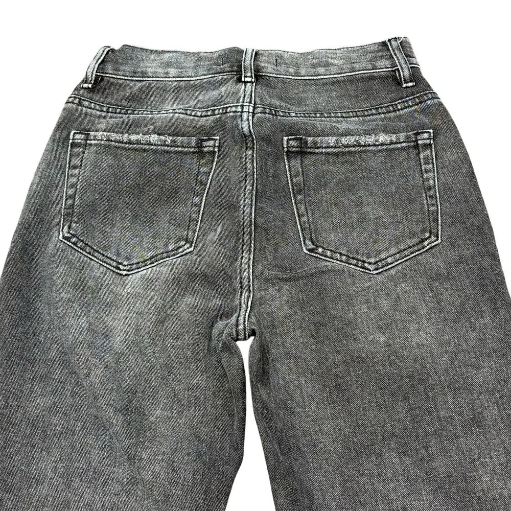 PacSun Jeans Women's Size 24 (25x27)‎ Black Button Fly Ultra High Rise Slim Worn